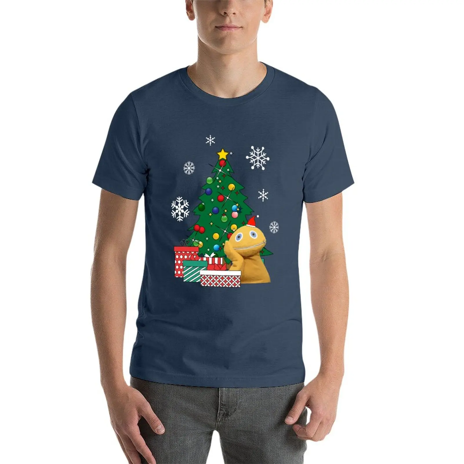 Фото Футболка Zippy Around The Christmas Tree Rainbow, футболки из 100% хлопка, мужская футболка, мужские футболки с рисунком, футболка №4