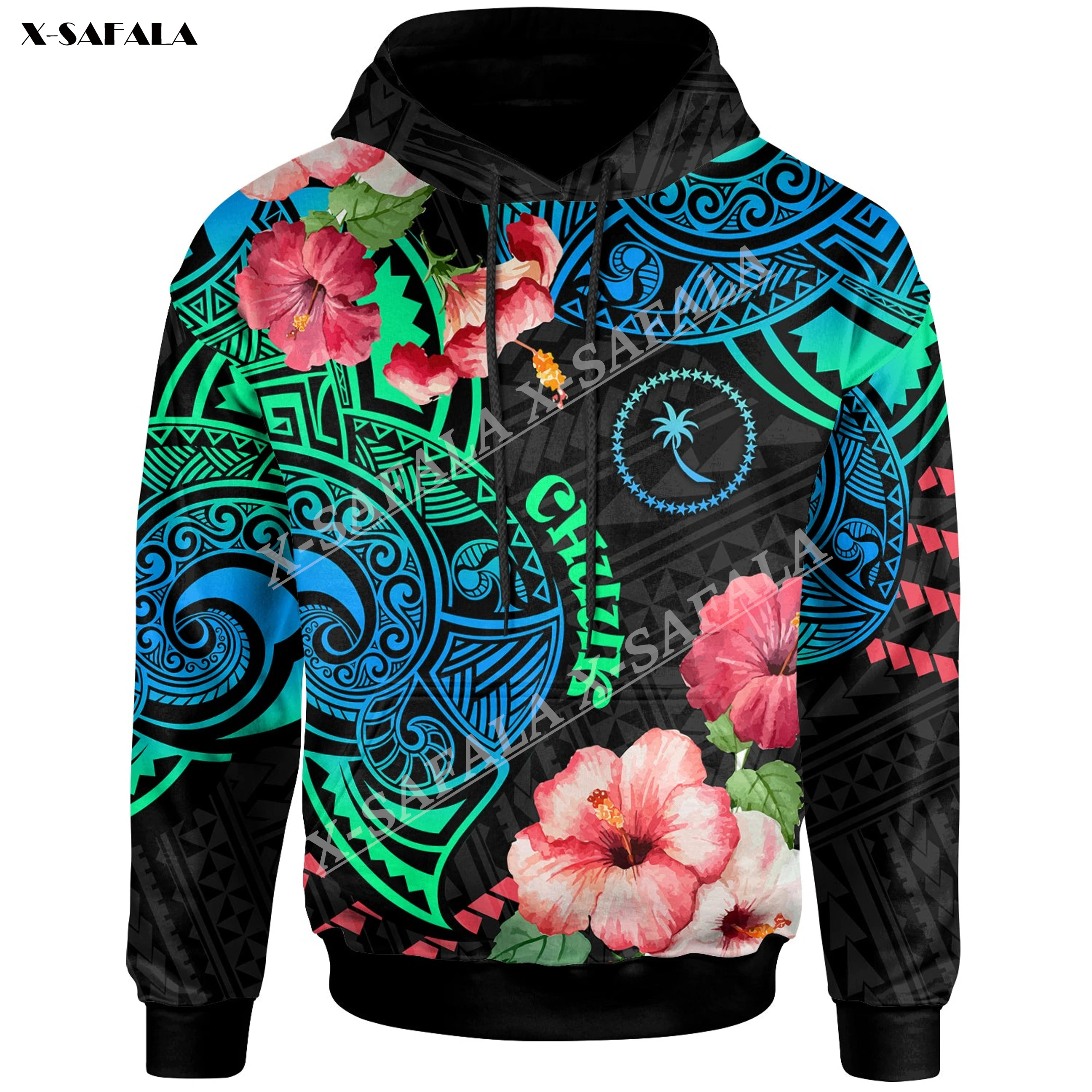 

Chuuk Island Polynesian Hibiscus Flowers 3D Print Zipper Hoodie Men Pullover Sweatshirt Hooded Jersey Tracksuit Outwear Coat
