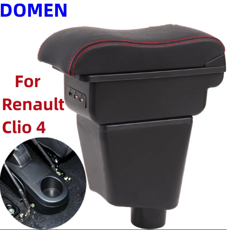 

New For Renault Clio 4 Armrest Box Renault Captur Clio 3 III IV Accessories Storage Box USB Multifunction clio4 clio3 Armrest