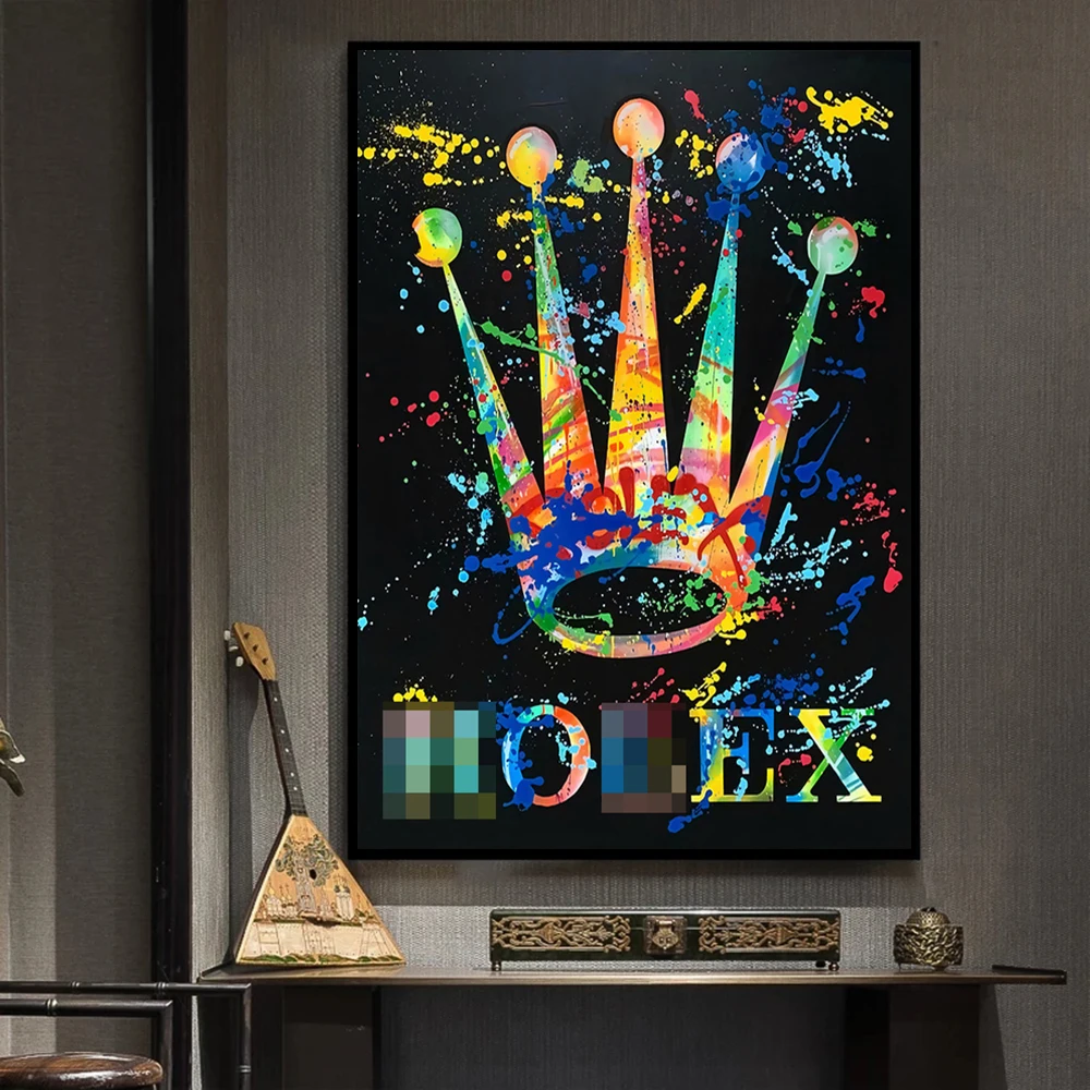 

Luxury Crown Art Posters Graffiti Artwork Street Canvas Paiting and Prints Modern Wall Art Picture for Home Decoration Cuadros
