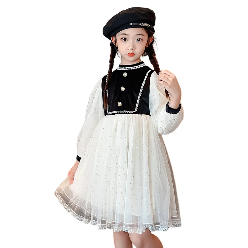 

Детское кружевное платье с длинным рукавом, на возраст 6-12 лет