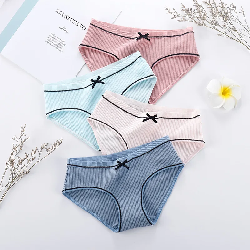 

women's panties cotton briefs set girls underwear ladies panty female lingerie underpants solid color knickers 3 pcs/lot