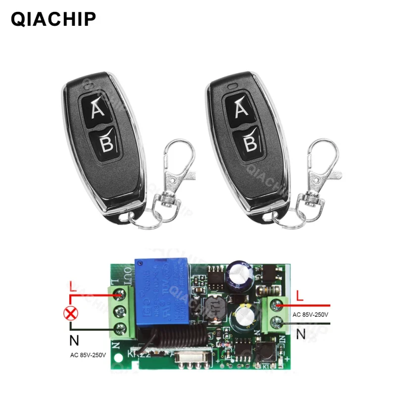 

DIFODA 433Mhz Wireless Remote Control Switch 220V 110V Remote Control RF Receiver Transmitter For L ED Bulb DIY