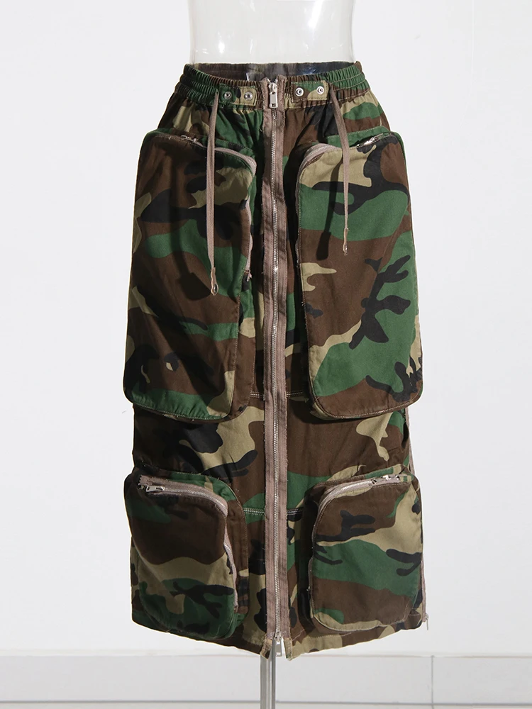 Женская юбка с карманами TWOTWINSTYLE Повседневная Свободная высокой талией на молнии