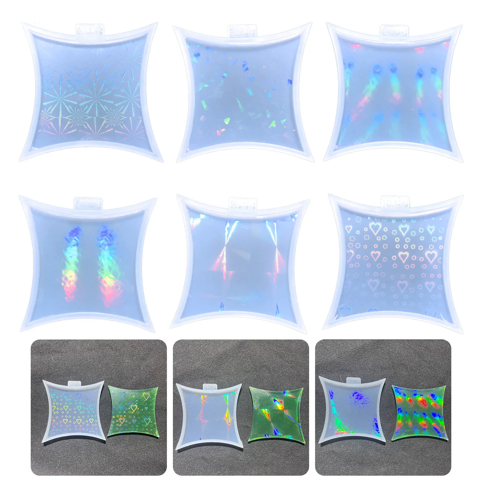 

Голографическая подставка в виде ромба для рукоделия, товары для украшения дома, аксессуары, литье, рукоделие, материал для ювелирных изделий