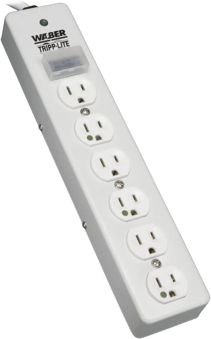 

6 Outlet Hospital Grade Surge Protector Power Strip, 15ft Cord, UL 1363, (SPS-615-HG)