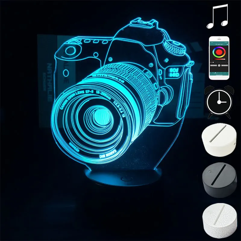 

Camera Image 3D Lamps Home Decor Night Light LED 3D RGB Color Nightlight APP Control Gift for Kids