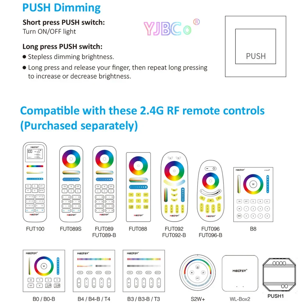 Miboxer WiFi 5 в 1 светодиодный контроллер один цвет/двойной белый/RGB/RGBW/RGB + CCT 2 4G RF пульт