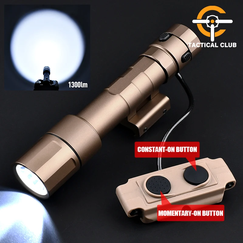 

WADSN REIN 2.0 Flashlight 1300 Lumens Cloud Defensd Metal Scout Light Tactical Dual Function Switch Picatinny Rail M-LOK KEYMOD