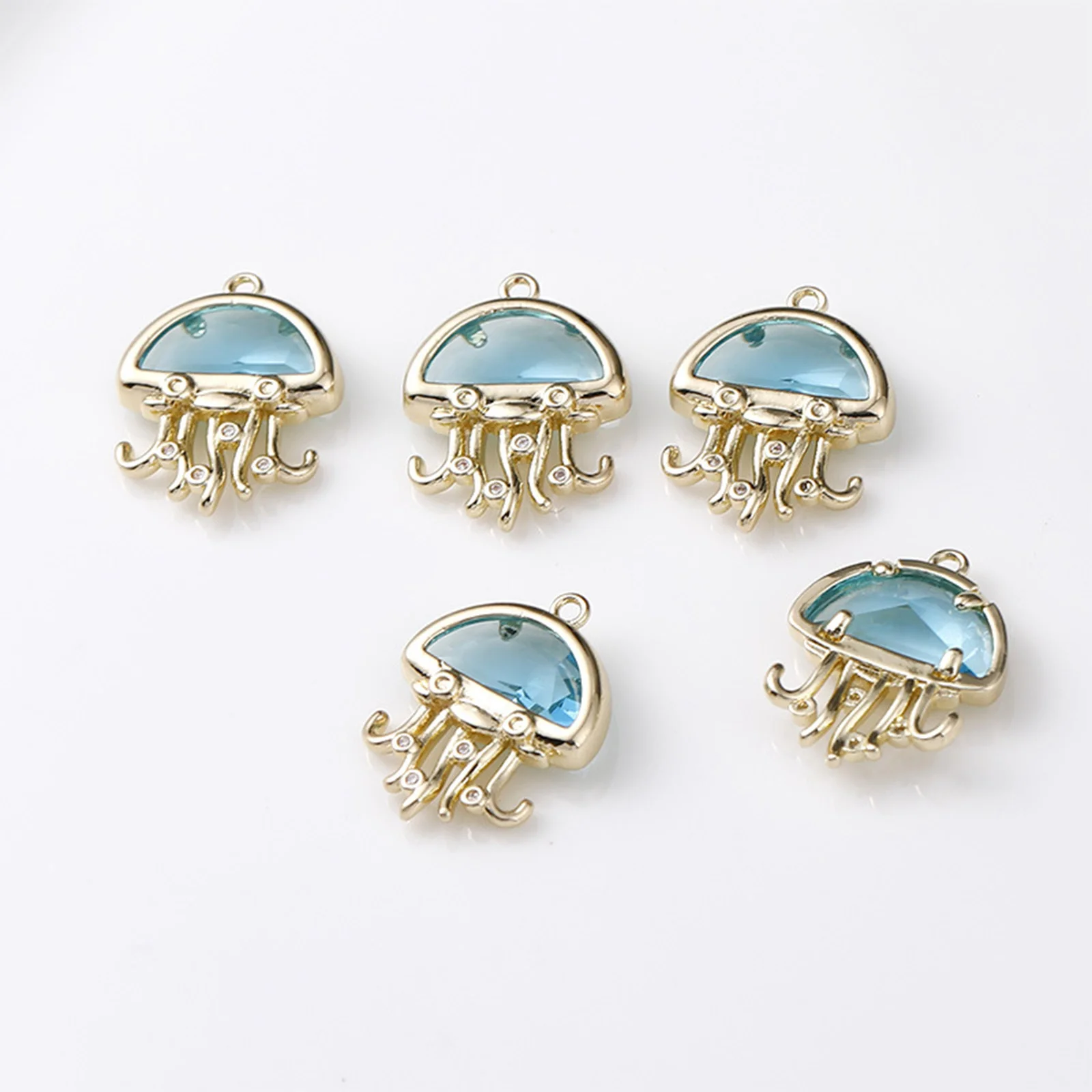 1 шт. латунная подвеска в форме Медузы из голубого стекла ювелирные изделия