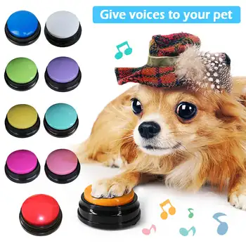 Plastic Dog Training Speaking Button Recordable Dog Buttons Recordable Training Buzzers Puppy Speech Training Button dog toys  1