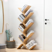 tree shaped bookshelf and storage shelf solid wood student minimalist floor multi layer storage narrow bookcase wall booksheves