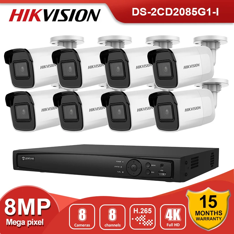 Hikvision 4K 8-канальный сетевой видеорегистратор POE система видеонаблюдения Внешняя