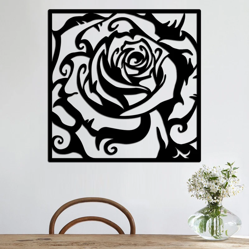 

Wall Art Flower Painting, Home Decoration Room Decor Aesthetic Laser Carving, 40x40 Cm/16x16 Inch, Hang On Bedroom Wall