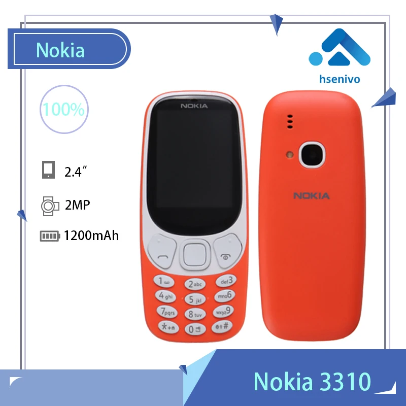 

Nokia 3310 3G (2017) Refurbished Original Mobile Phone Single Sim Card 2.4" 3G GSM Arrival Cellphone Original Unlocked 2017
