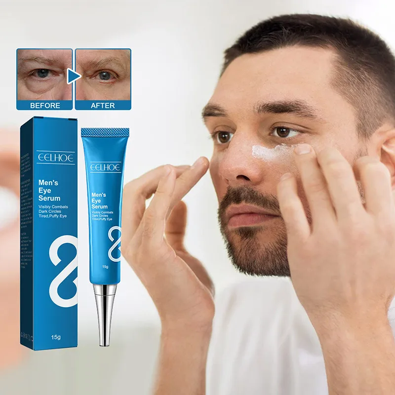 

EELHOE Men's Eye Essence Remove Eye Puffiness Anti Wrinkles Lighten Dark Circles Puffiness Fine Lines Moisturizing Eye Serum 15g