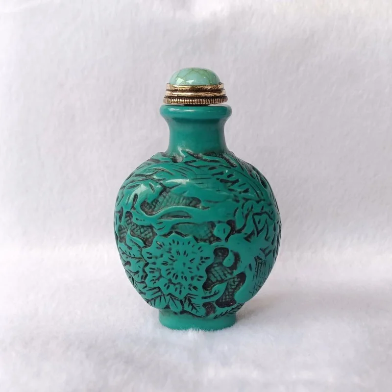 Античная коллекция Имитация бирюзы табак флакон двухсторонний резной набор для