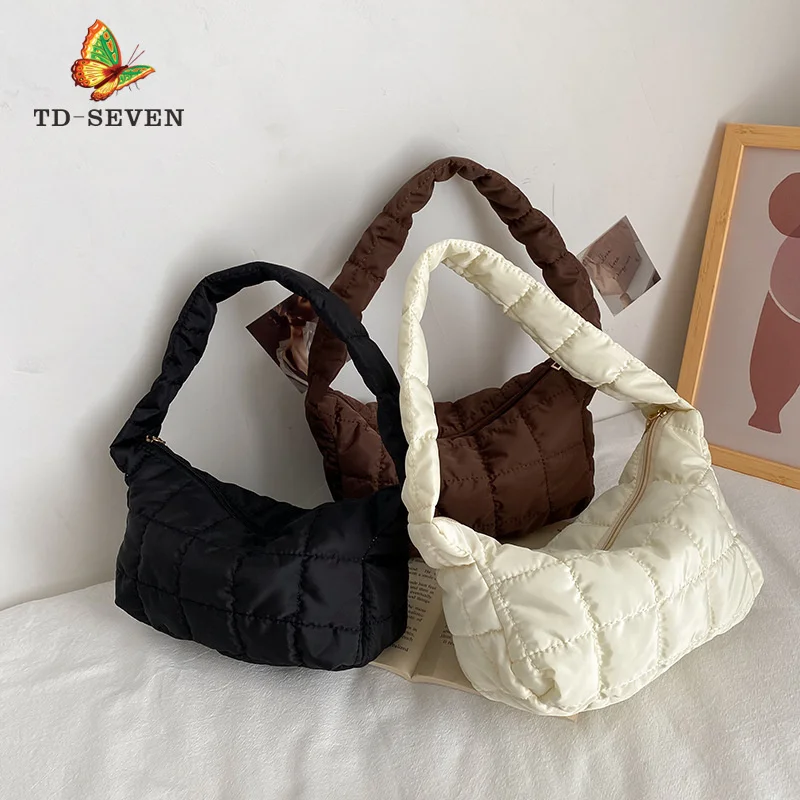 

Women One Shoulder New Solid Color Light Small Bag Women's Underarm Bag Advanced Canvas Dumpling Bags Lady Exquisite Beach Bag