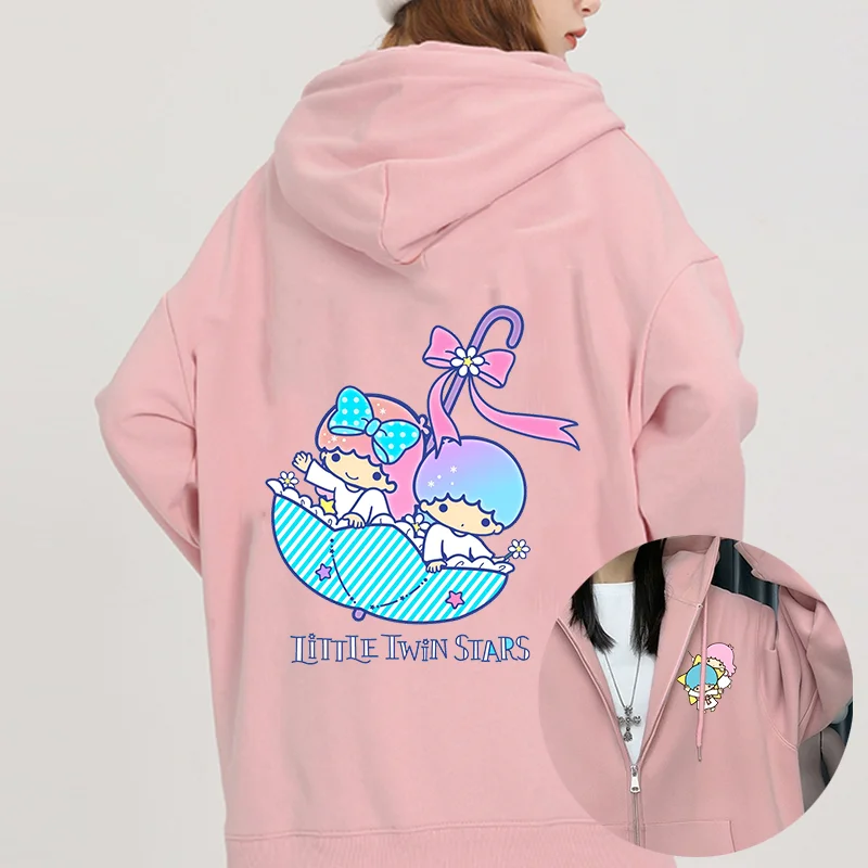 Sanrio Little Twin Stars Мужская и женская толстовка с капюшоном Повседневная уличная