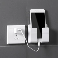 wall mount phone plug holder mobile phone charging stand air conditioner tv remote control storage box home storage holders rack