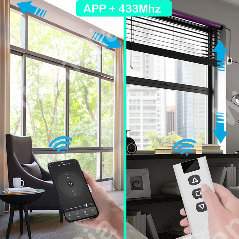 Smart Life Tuya RF 433Mhz Wireless Curtain Switch Roller Shutter Module for Blinds Motor Timer Voice Control Google Home Alexa |