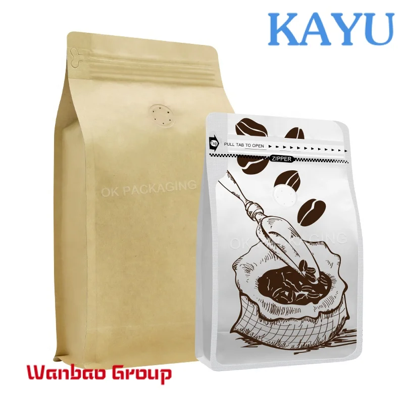 

Custom Printed Resealable Flat Bottom Coffee Tea Packing Bags Mylar Stand Up Pouch Coffee Bag With Valve And Zipper