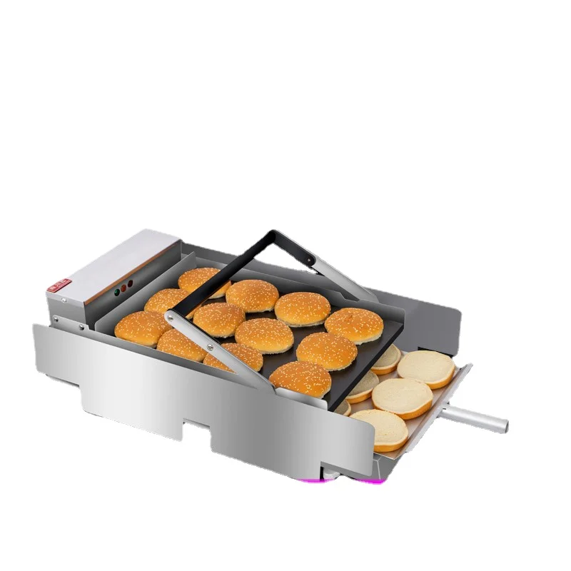 

zq Hamburger Maker Commercial Double-Layer Professional Hamburg Furnace Hamburger Machine Heating Hamburger Shop Equipment