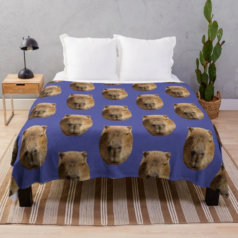 

Capybara face Throw Blanket Blanket Sofa