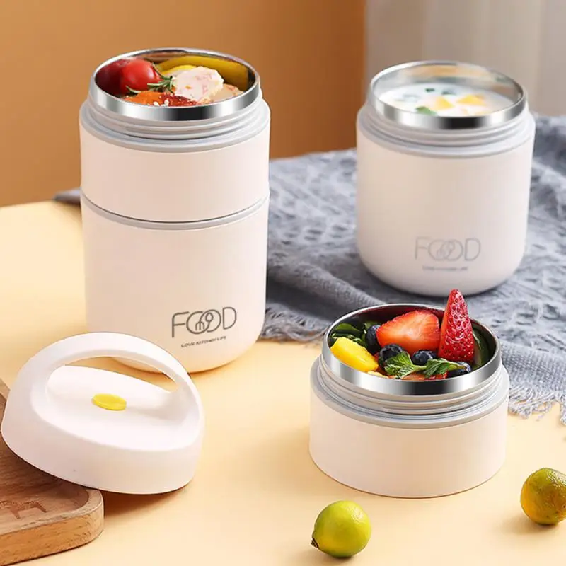 304 Stainless Steel Vacuum Thermal Lunch Box Insulated Bag Food Warmer Soup Cup Thermos Containers Bento for Students