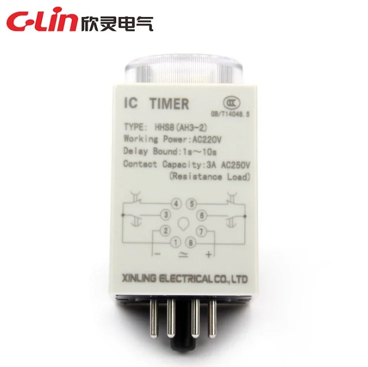 Новое реле задержки C-Lin DC24V AC220V AC380V HHS8(AH3-2) HHS8C(AH3-3) 1S 3S 5S 6S 10S 30S 60S 360S 600S 1800S 3600S