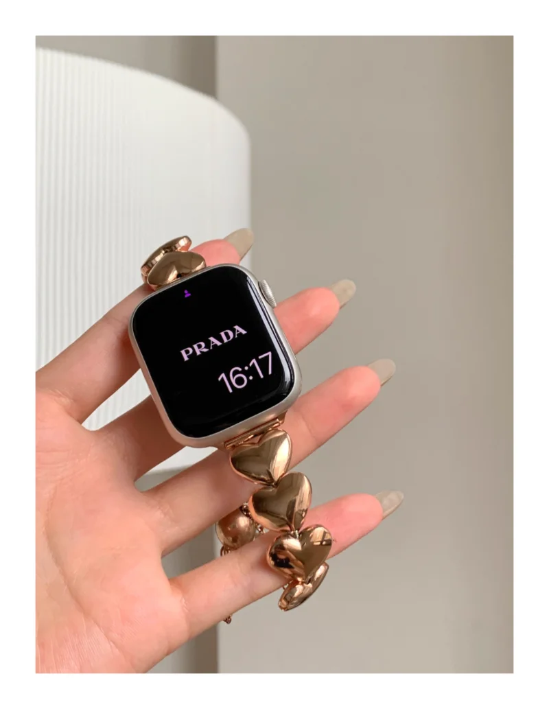 

Металлический ремешок в форме сердца для Apple Watch, браслет для iWatch Series 9 8 se 7 6 5, 41 мм 44 мм 40 мм 45 мм 42 мм 49 мм Y2K