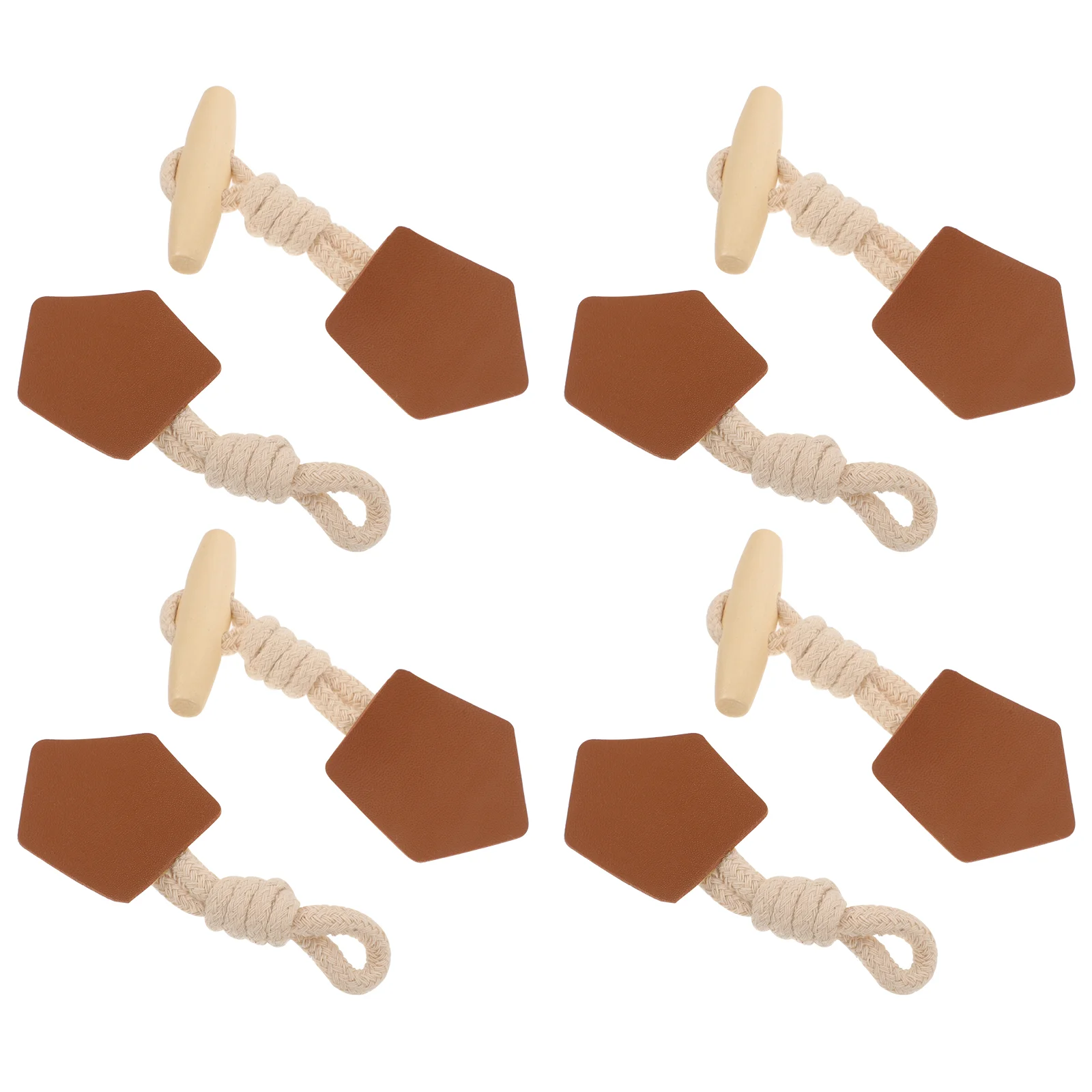 

8 Pairs Clothing Toggle Buttons Retro Clothes Buttons Coat Buttons PU Closure Buttons