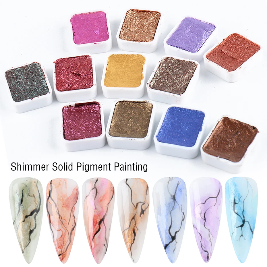 Твердая бронзовая Золотая градиентная краска 6/12 цветов с жемчужным мерцанием