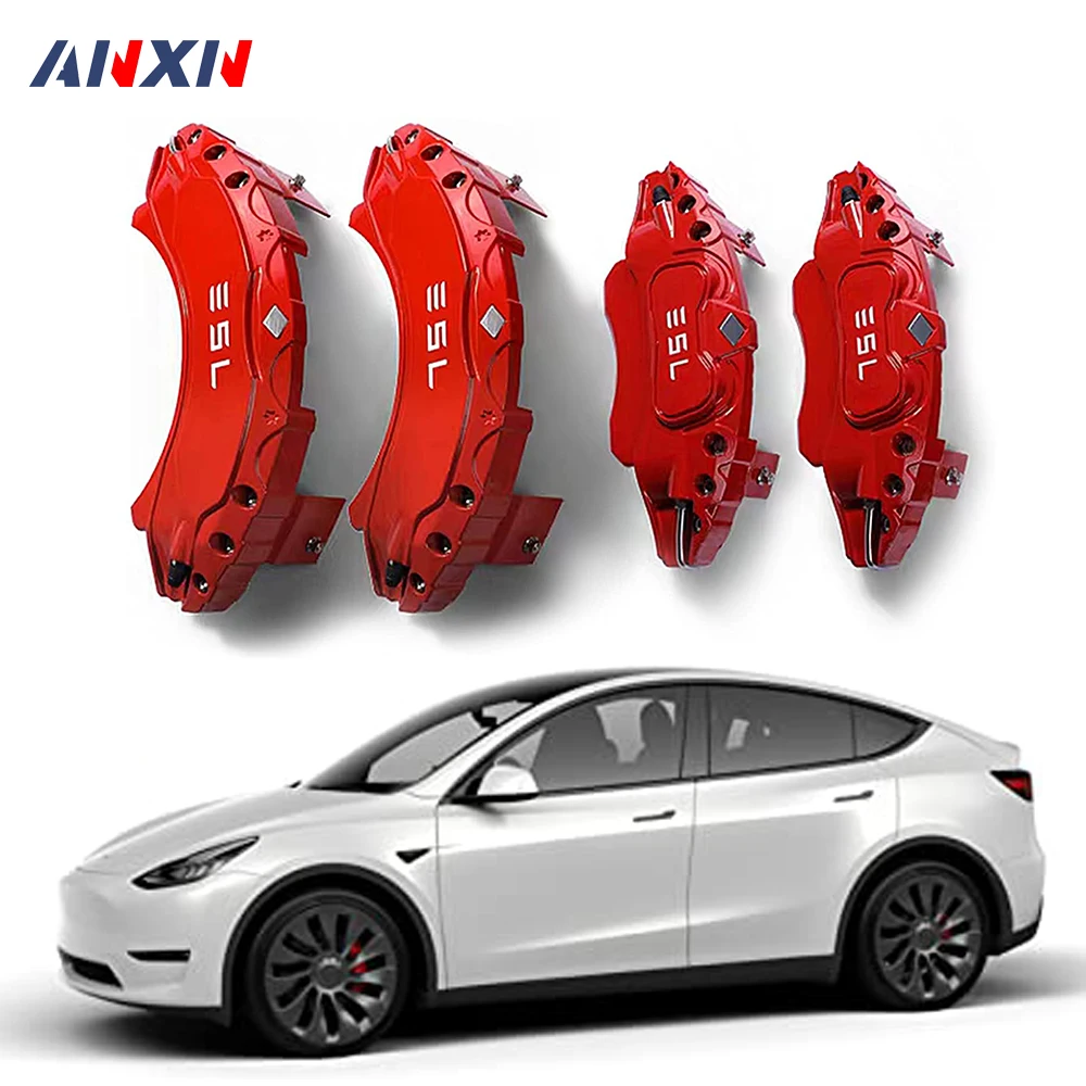 

Комплект колпачков для суппорта колеса автомобиля ANXN, 4 шт., модифицированные аксессуары, украшение для Tesla модели 3 2018 2019 2020 2021 2022 18 дюймов, 19 ...