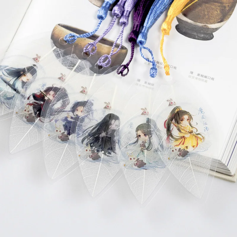 

Chinese Style Tassel Leaf Vein Bookmark Anime Cartoon Magic Dao Zu Shi Bookmark Office School Student Gifts Stationery