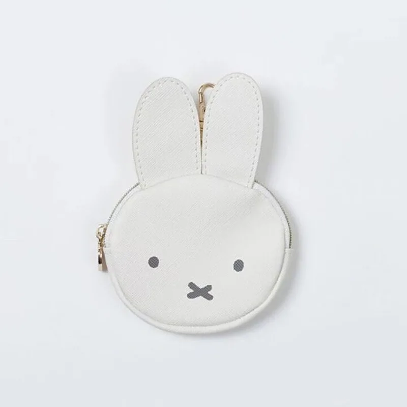 Фото Kawaii Miffy Rabbit Head, милый мультяшный кошелек для монет, клубничный язычок, губная помада, сумка для хранения наушников, подвесной чехол, подарок для девочек №3