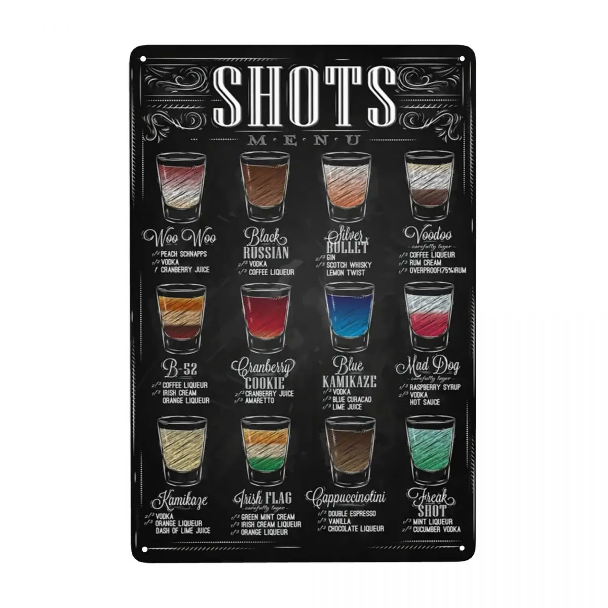 Выстрелы на заказ Меню черный Мел металлическая вывеска Ретро жестяные декоративные знаки табличка офис магазин пабы клуб человек пещера бар настенное Искусство Декор Выстрелы на заказ Меню черный Мел металлическая вывеска Ретро жестяные декоративные знаки табличка офис магазин пабы клуб человек пещера бар настенное Искусство Декор