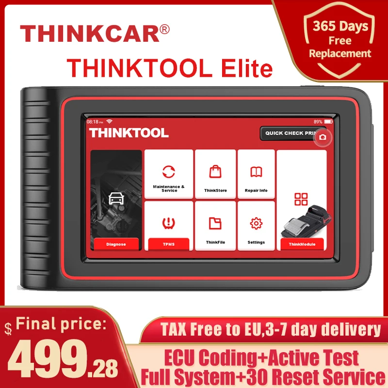 

THINKCAR THINKTOOL OBD2 Professional Car Diagnostic Tool All System 30 Reset ECU Coding Bi-direction OBD 2 Automotive Scanner