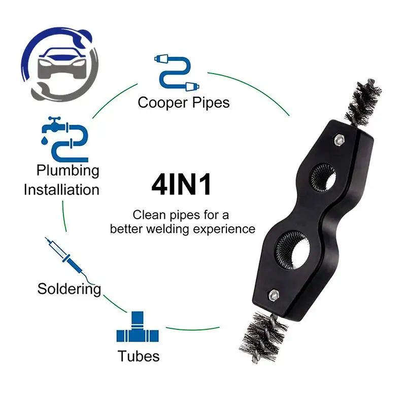 

Cleaning Rust Removal 4 In 1 Durable Steel Wire Deburr Aluminium Pipe Cleaning Plumbing Copper Tube Pipe Cleaner Tool