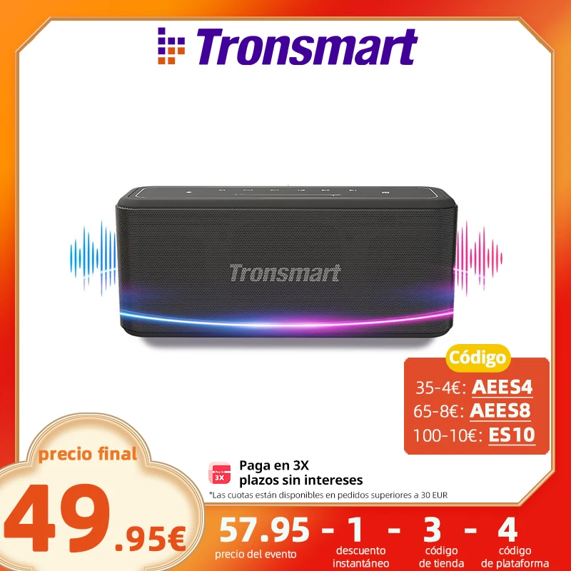 Cena Tronsmart Mega Pro Głośnik Bluetooth 60W Przenośny Głośnik Z Ulepszonym Basem, NFC, IPX5 Wodoodporny, Voice Assistant