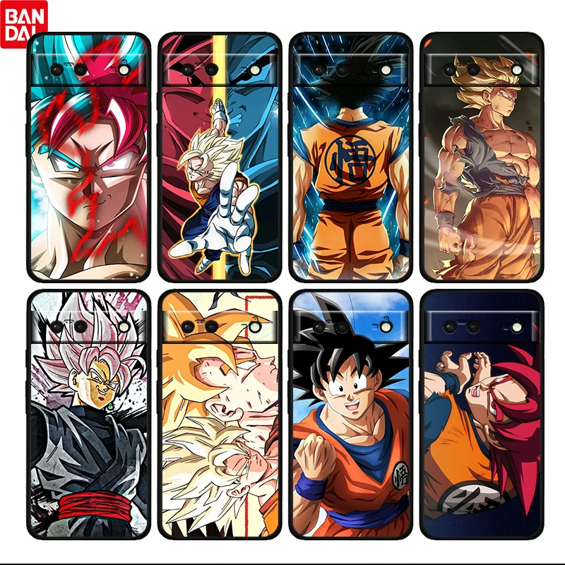 

Dragon Ball Cartoon Boy Goku Shockproof Cover for Google Pixel 6 6a 6Pro 5 5a 4 4a XL 5G Black Phone Case Shell Soft Coque Capa