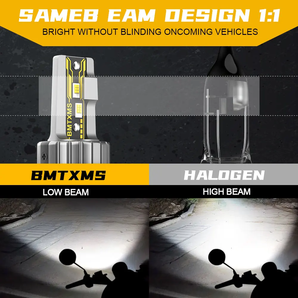 BMTxms H4 9003 HB2 Светодиодная Лампа Для Мотоциклетных Фар 10000LM Супер Яркий Двойной Луч