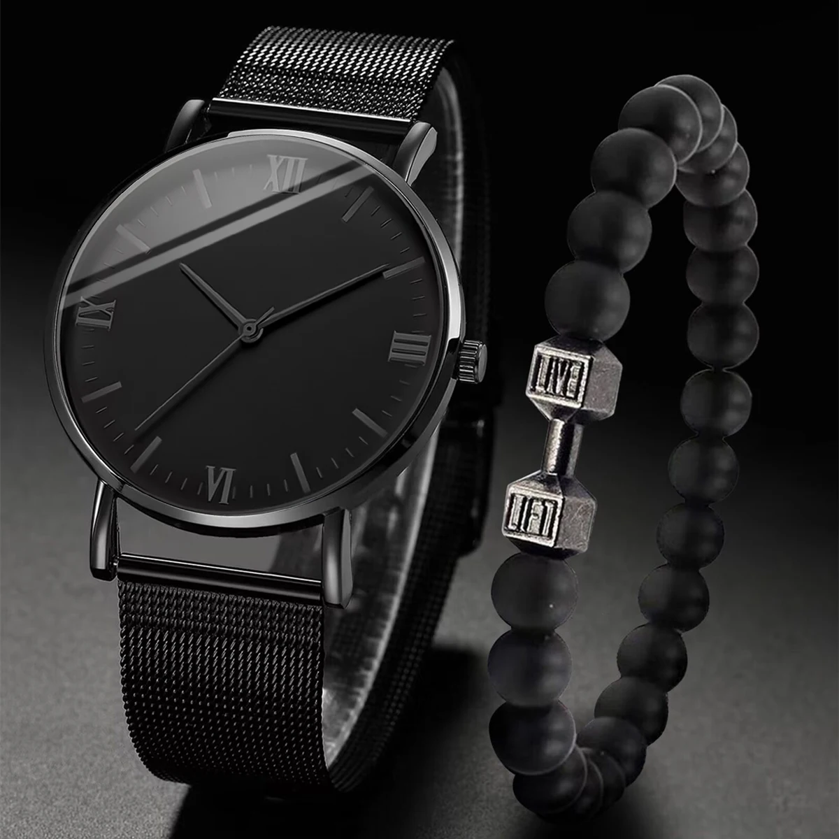 2 шт. Мужские кварцевые часы с браслетом