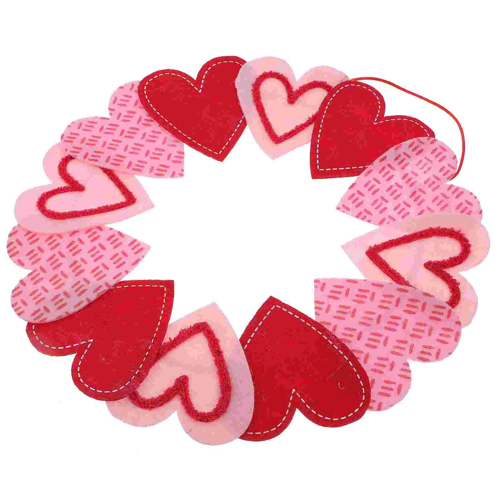 

1Pc Valentine's Day Wreath Hanging Decor Heart Shaped Garland Wedding Wreath for Wedding Party Door