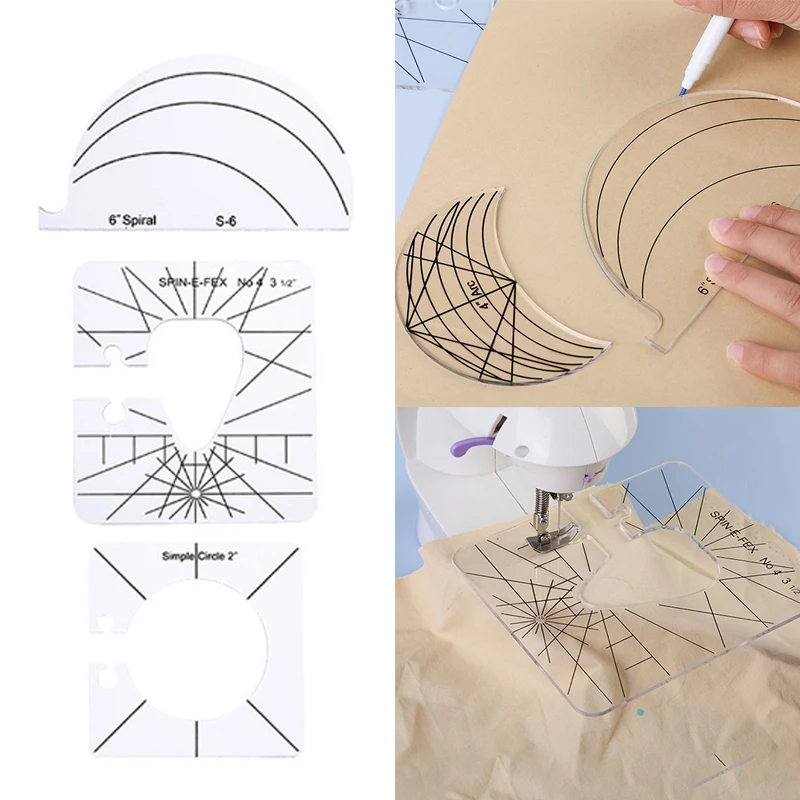 

6Pcs DIY Apparel Sewing Supplies Quilter Ruler Sewing Stencil Tool Sewing Tools Patchwork Ruler Quilting Tools Templates Set