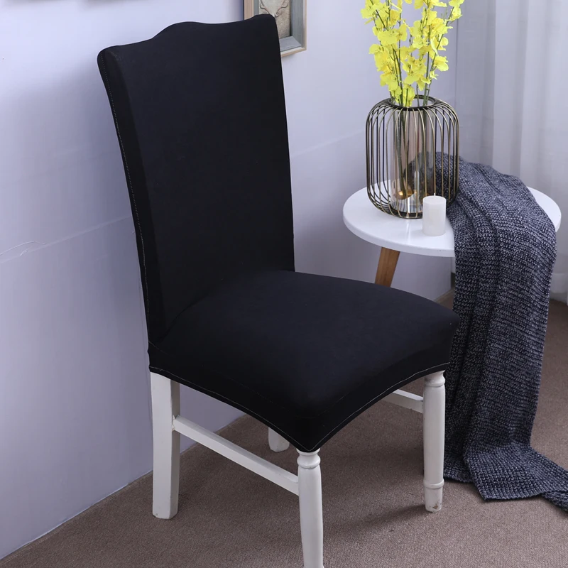 

Multiple Solid Colour Chair Cover Protector Seat Stretch Chair Cover Removed Washable Christmas Wedding Hotel Chair Covers