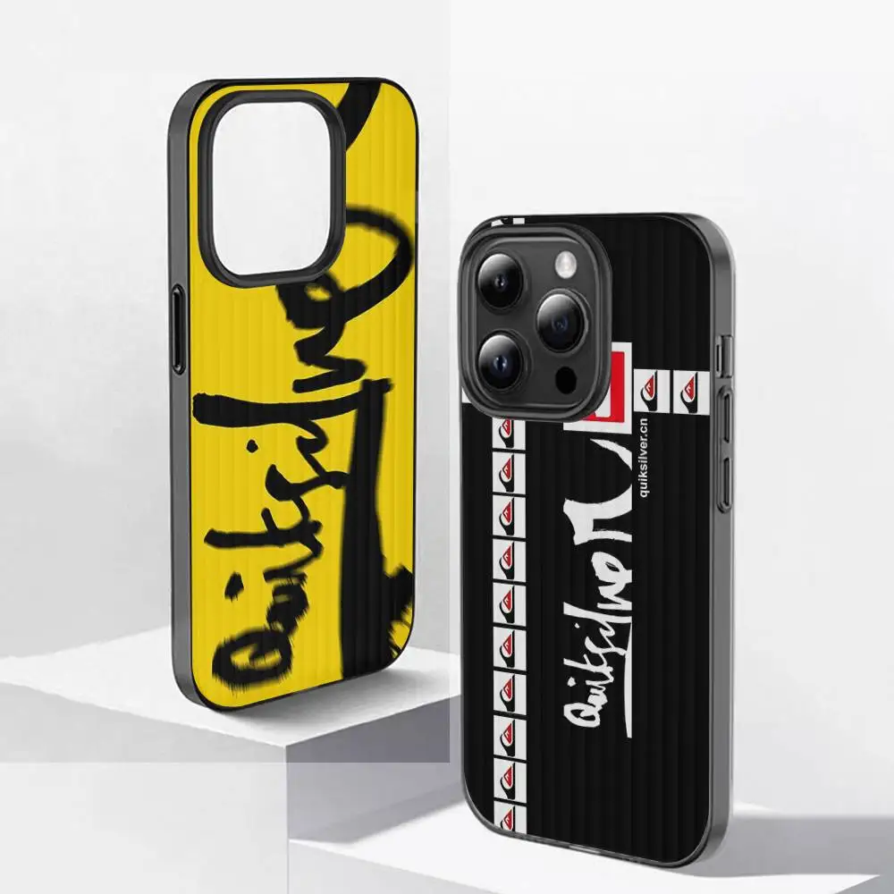 Фото Мягкий гофрированный чехол для телефона Q-QuiksilverS LOGO для IPhone 11 12 13 14 15 16 17 Pro Max Plus Pro, противоударный чехол №1