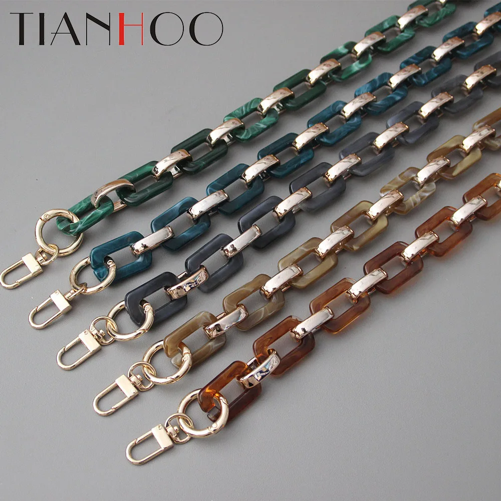

Baroque retro vintage colored resin acrylic resin chain manual removable thick chain female shoulder straps