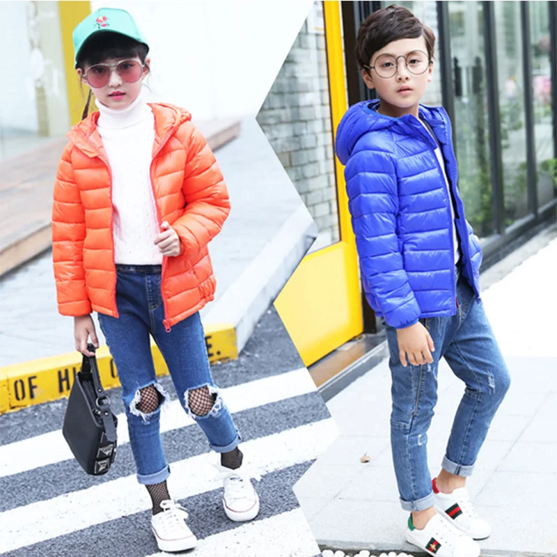 3-10T Autumn Winter Kids Warm Duck Down Jackets For Girls Boys Children Clothes Candy Casual Lightwear Coats Toddler Outerwear