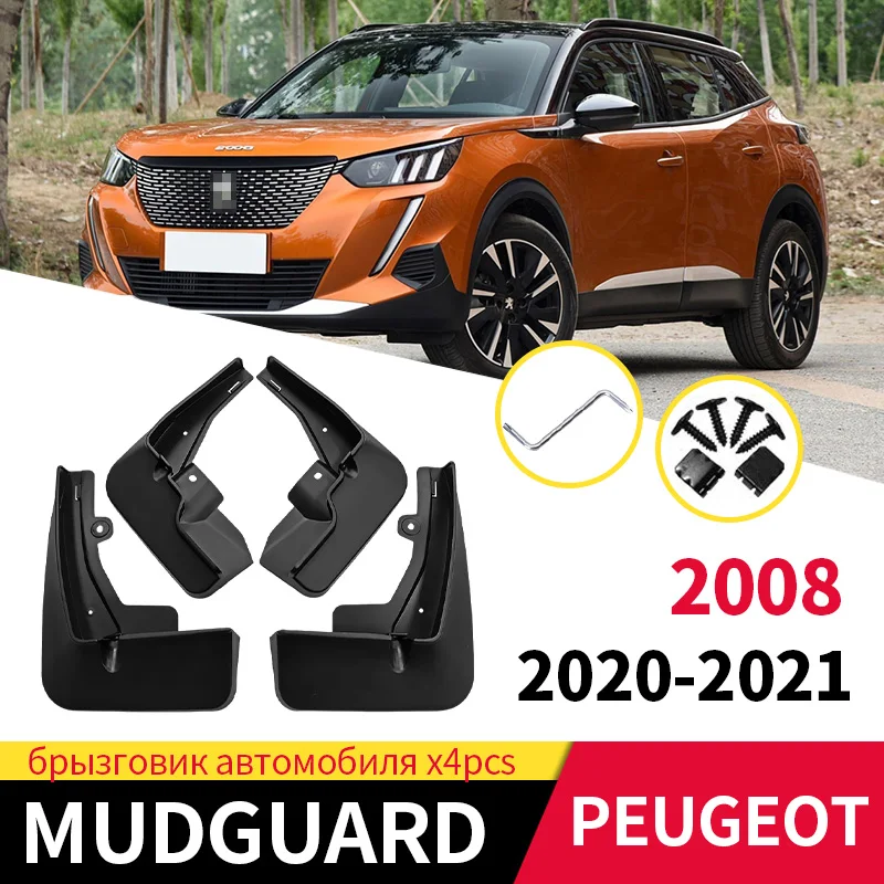 

Car Mud Flaps For Peugeot 2008 2020-2021 Mudflaps Splash Guard Matte Protection Mudguards Dust-proof Accessories 4pcs